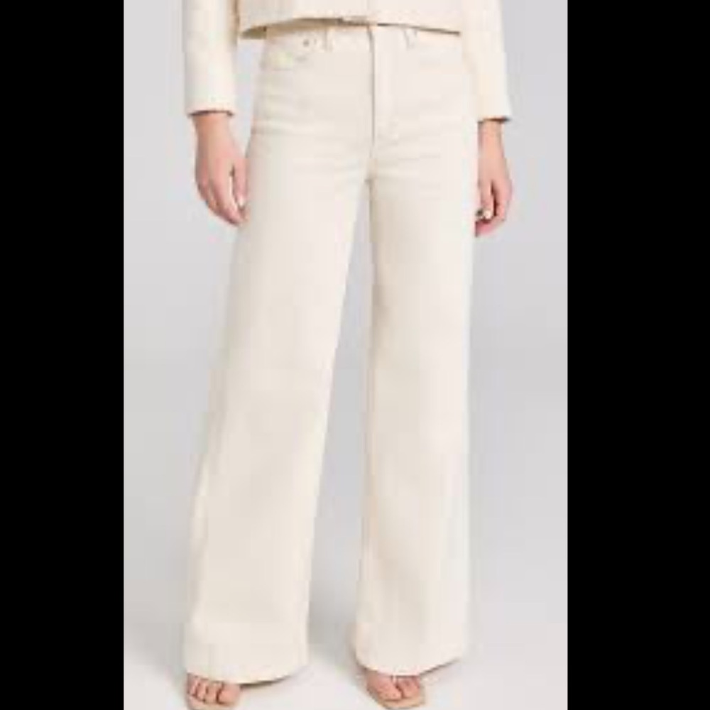 Goldsign Women's Cream Wide Leg Jeans size 25